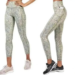 Sweaty Betty Super Sculpt 7/8 Leggings Green Alert Pebble Size Small High Rise